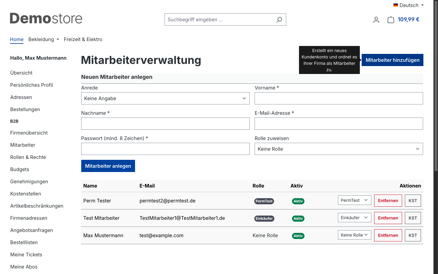 Neuen Mitarbeiter anlegen