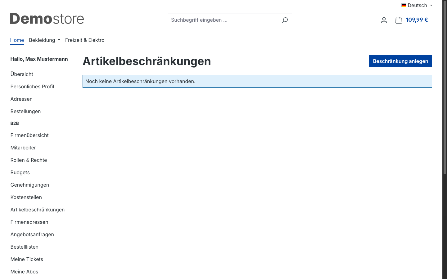 Artikelbeschränkungen