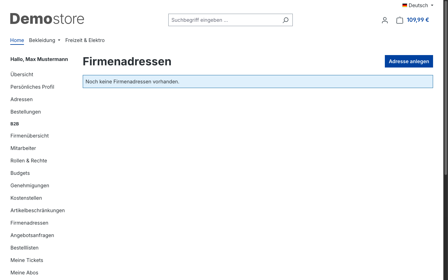 Firmenadressen verwalten