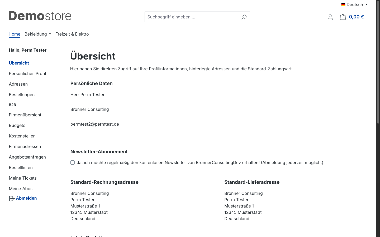Mitarbeiter-Konto Übersicht