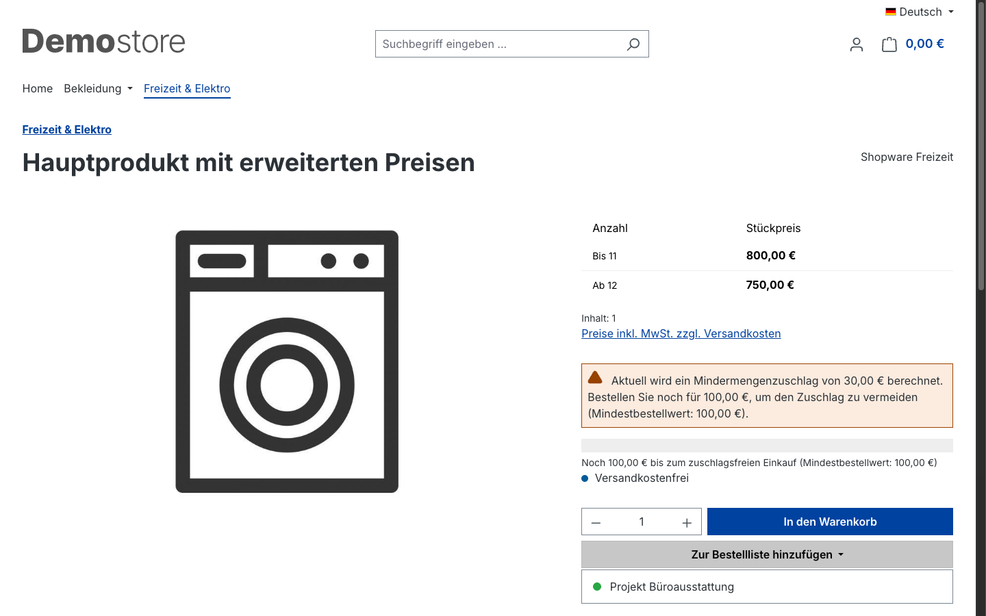 Produkt zur Bestellliste hinzufügen