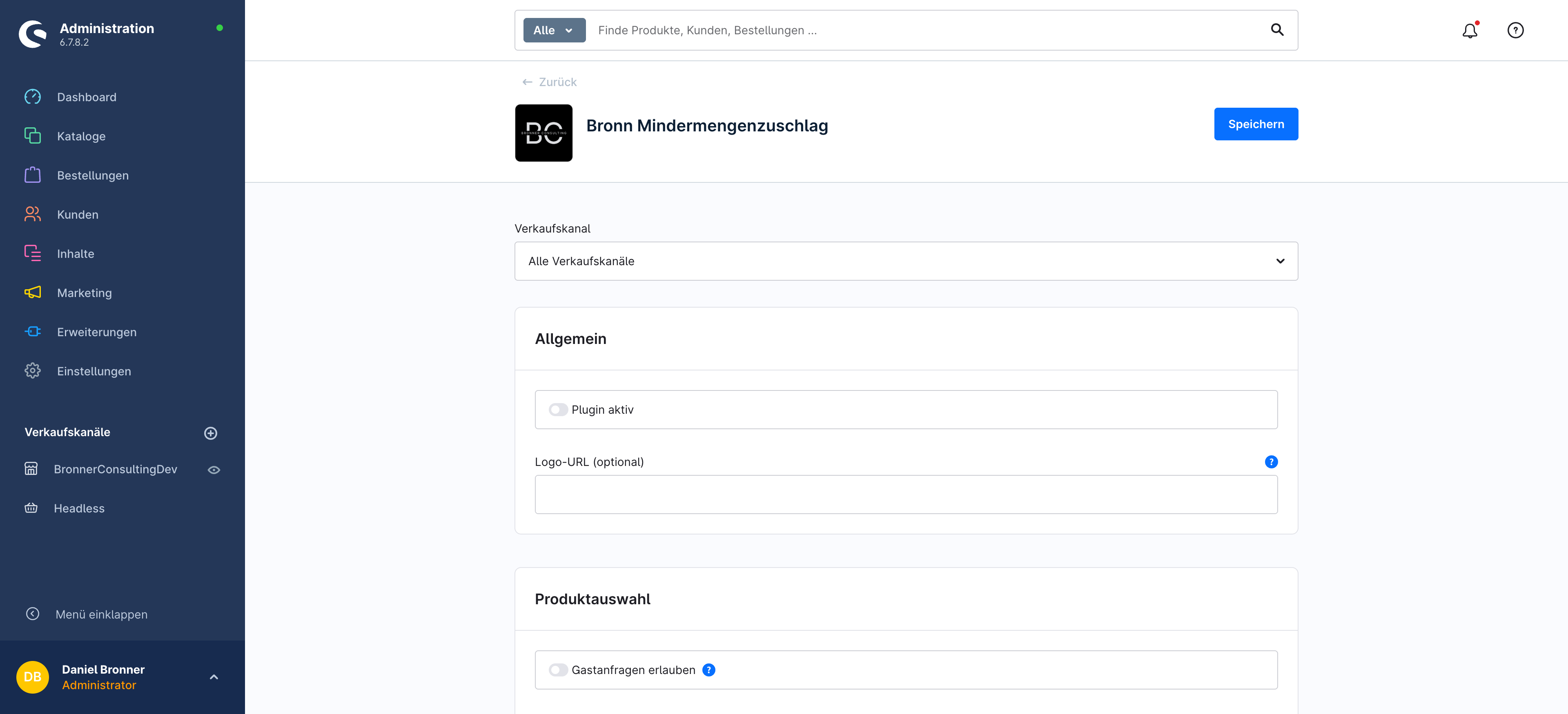 Preis auf Anfrage Plugin-Konfiguration