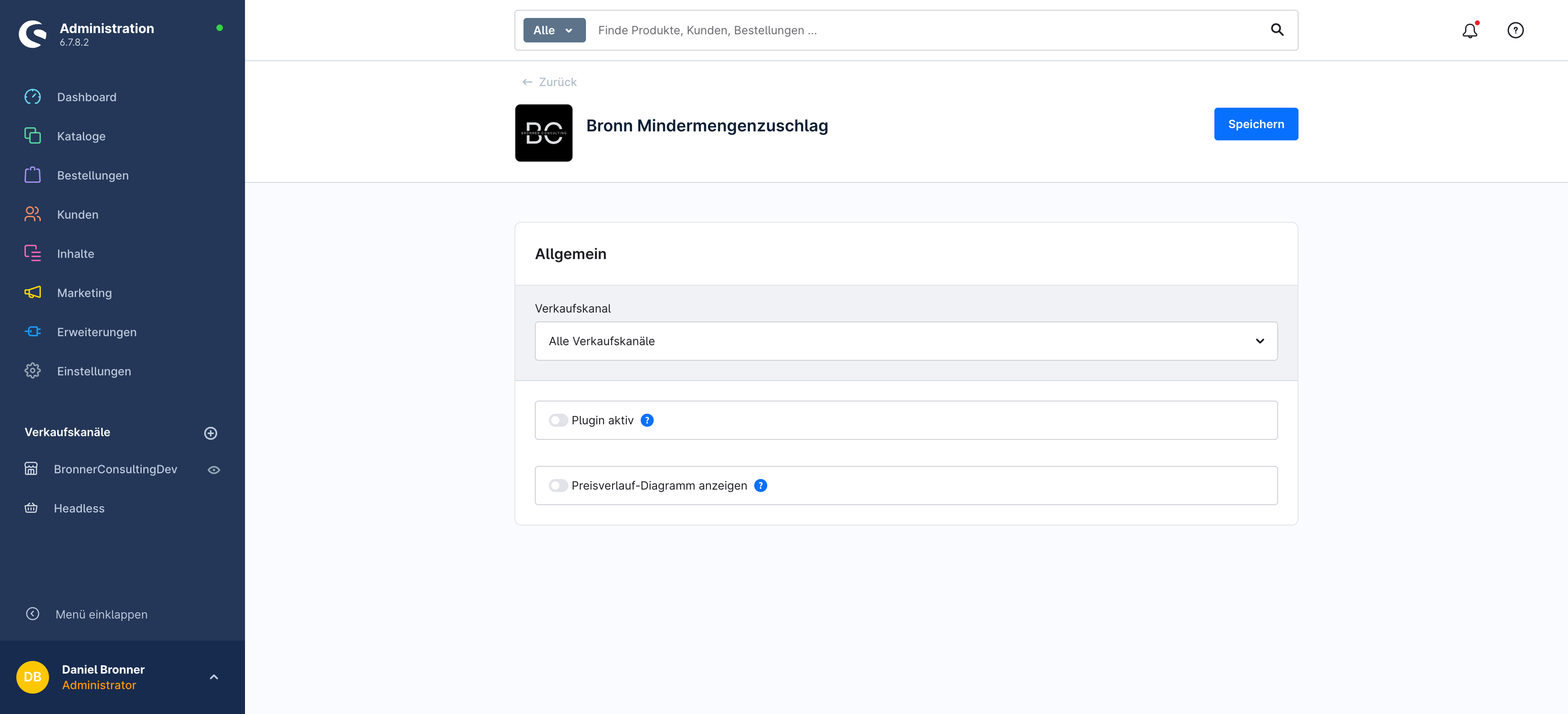 Preishistorie Plugin-Konfiguration